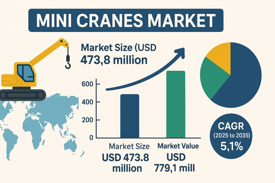 Mini Cranes Market Poised to Reach USD 779.1 Million by 2035, Driven by Compact Lifting Demand and Green Innovation