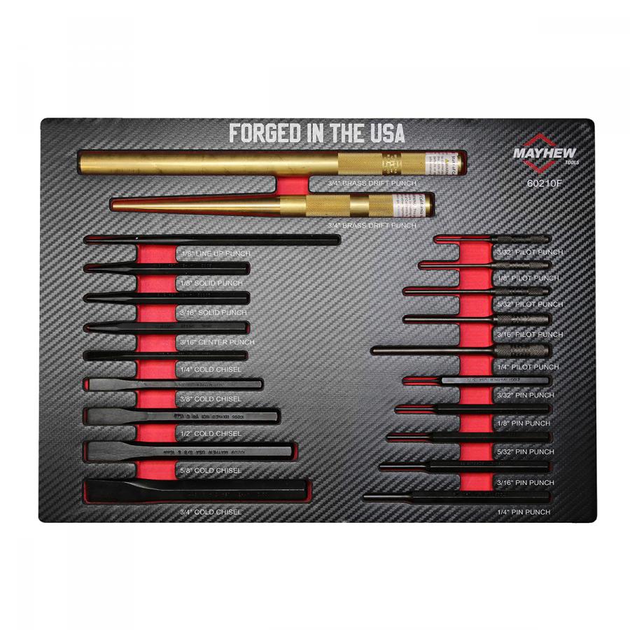 Mayhew Tools Unveils Professional-Grade 21 Pc. Punch and Chisel Foam Set