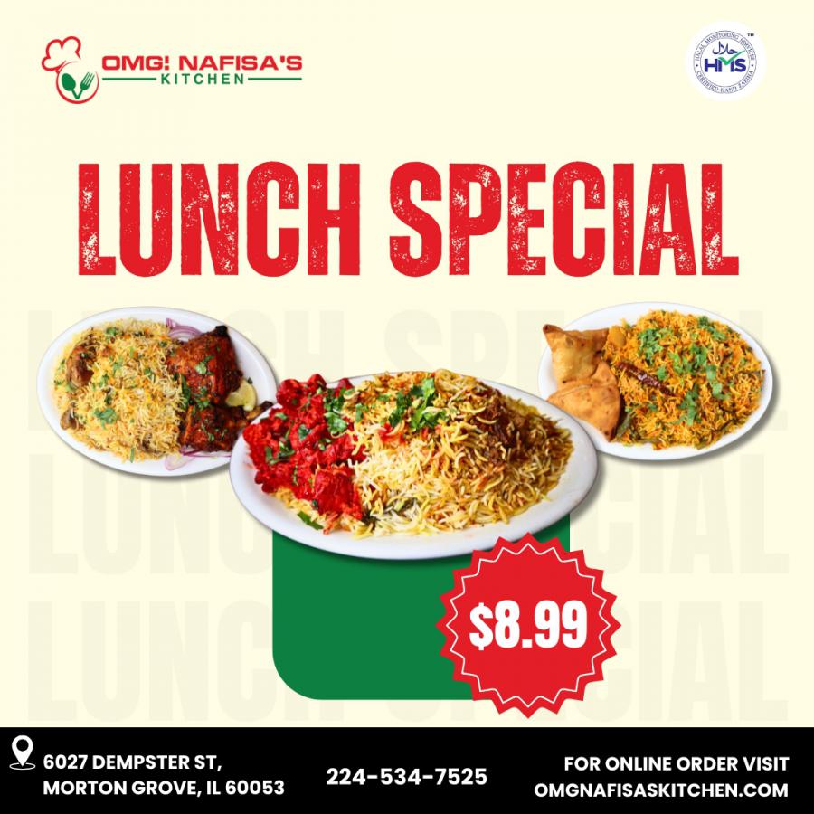 OMG Nafisa’s Kitchen Brings a Unique Twist to Big-City Lunch Hours: Zabiha Halal Lunch Specials starting at just $8.99