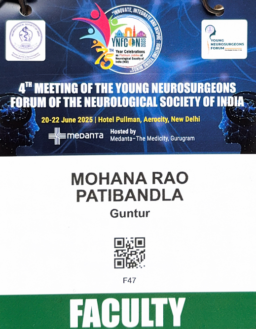 Dr. Mohana Rao Patibandla Unveils Groundbreaking Neuroendoport Study at NSI YNF Conference