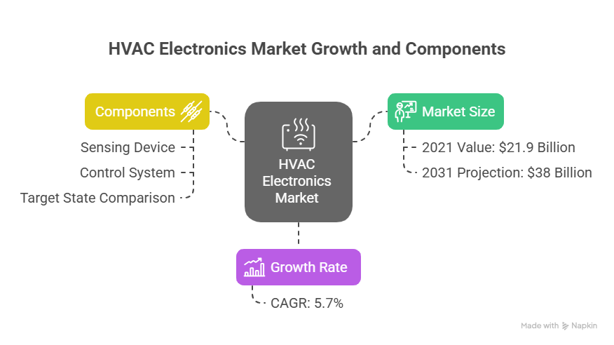 HVAC Electronics Market: Valued at $21.9 Billion in 2021, Projected to Reach $38 Billion by 2031