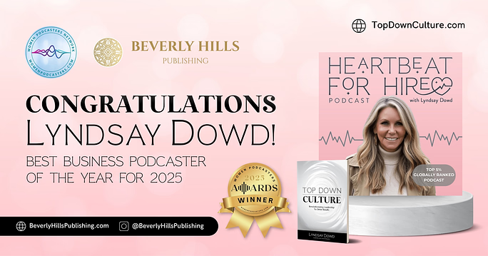 Lyndsay Dowd’s Heartbeat For Hire Wins Best Business Podcast at Women Podcasters Awards 2025